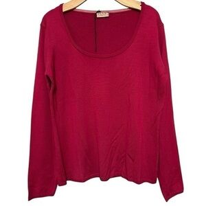 Thomas Pink Women’s Size L Pink Scoopneck Merino Wool Long Sleeve Sweater